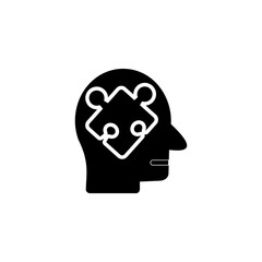 Psychology Mental Health Icons, Human Head with Mind flat icon vector