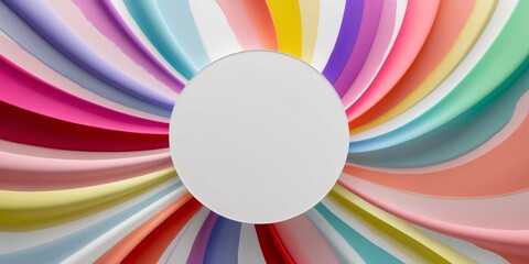 abstract colorful and vibrant background with white circle in the center.