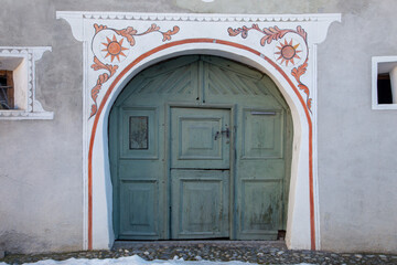 Downtown in Scuol, Lower Engadine, Swiss