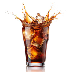 cola with ice cubes