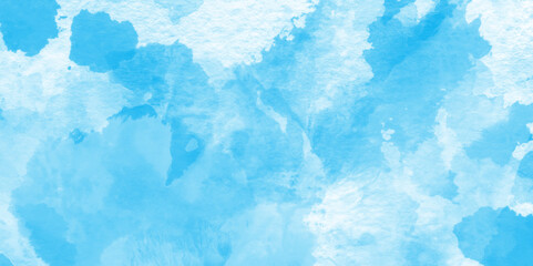 Colorful gradient ink colors wet effect hand drawn paper texture background, Blue watercolor abstract cloudy sky background, Abstract vector blue watercolor paint splash.