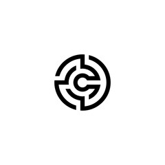 C or CO logo Line circle company, monogram, illustration, startup group, corporate, profesional business icon, illustration vector logo design.