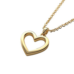 Fototapeta premium Elegant gold heart pendant on a chain, symbolizing love and affection with timeless style and beauty.
