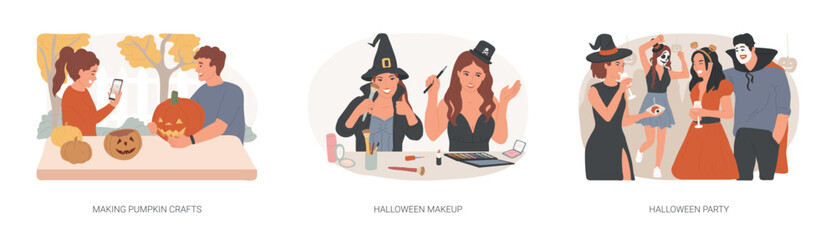 Halloween celebration isolated cartoon vector illustrations se