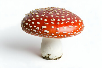 Obraz premium Red mushroom with white spots isolated on white background. high quality image