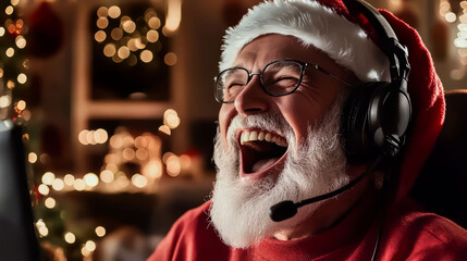 Laughter and Happiness: Santa Claus in a Festive Mood. 