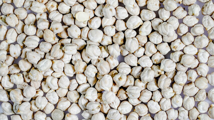 Chick peas spread showcasing their unique texture and shape in a natural light setting