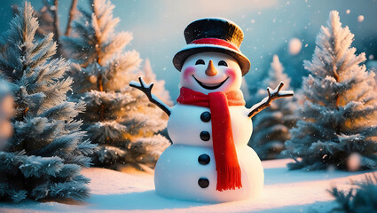 Obraz premium snowman on the snow