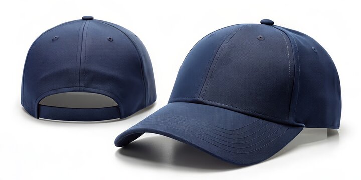 Two View Mockup of Navy Blue Baseball Cap, baseball cap, cap mockup