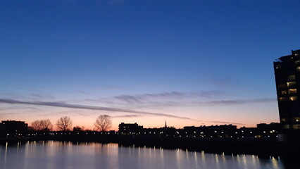 Naklejka premium Sunset scenery in summer