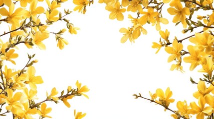 Yellow Flowers Frame: Springtime Floral Border
