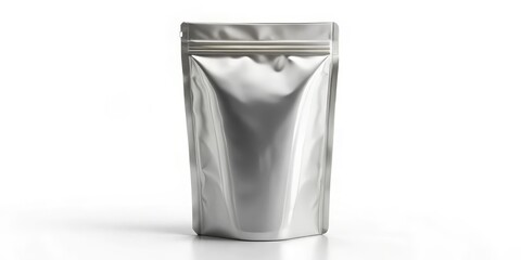 Blank Silver Stand Up Pouch Mockup, Packaging , Mockup
