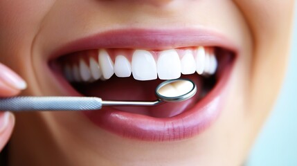 Fototapeta premium Vibrant Smile with Perfectly White Healthy Teeth Against a Pure White&nbsp;Background. A&nbsp;Symbol&nbsp;of Dental Health and Oral Hygiene.