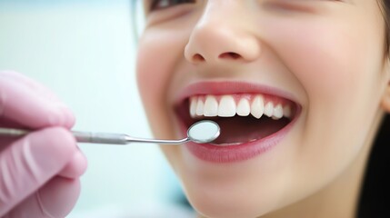 Fototapeta premium Vibrant Smile with Perfectly White Healthy Teeth Against a Pure White&nbsp;Background. A&nbsp;Symbol&nbsp;of Dental Health and Oral Hygiene.