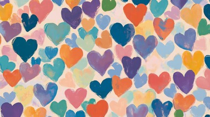 Fototapeta premium Colorful Abstract Heart Pattern - Love and Joyful Art