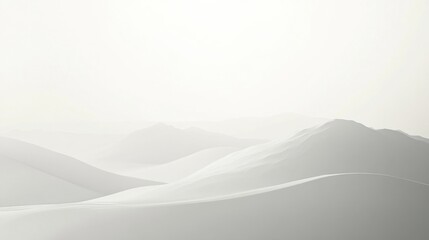 Minimalist Landscape: White Mountains in Fog