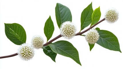 Delicate White Flowers and Lush Green Leaves