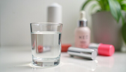 Chapped lips care routine featuring hydration and nourishing products at a sunlit vanity