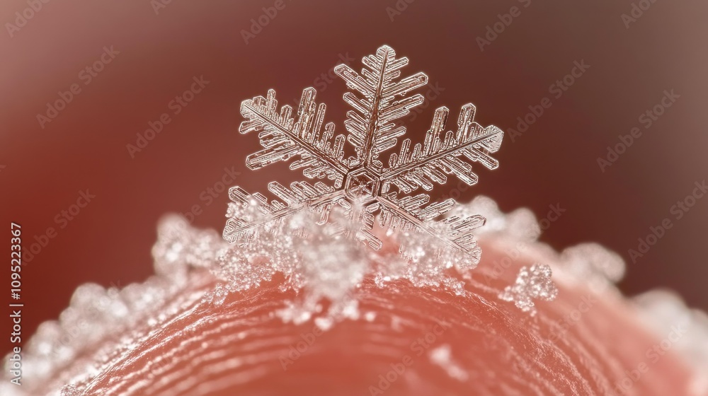 Poster A Delicate Snowflake Resting on a Fingertip
