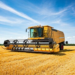 combine harvester working on a field