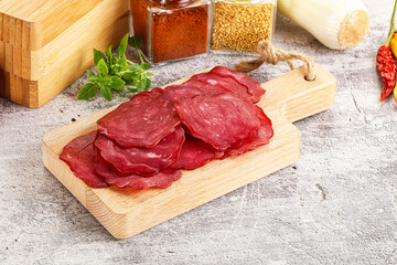 Smoked beef meat - Pastrami slices