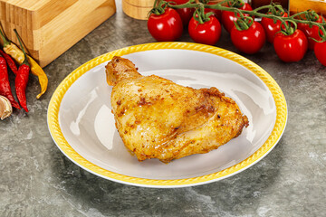 Roasted chicken leg with spices