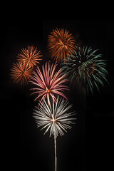 Fireworks in the night.New Year celebration fireworks 
New Year celebration fireworks