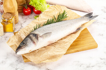 Raw seabass fish for cooking