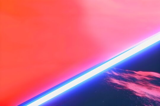 Bold neon red and blue diagonal light streaks with a dark textured background, futuristic and vibrant, ideal for digital designs and sci-fi themes
