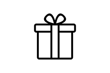 Gift box vector illustration in line art design. isolated on transparent background.
