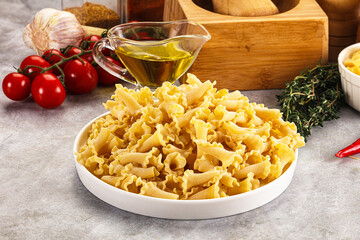 Raw dry Italian pasta - campanelle