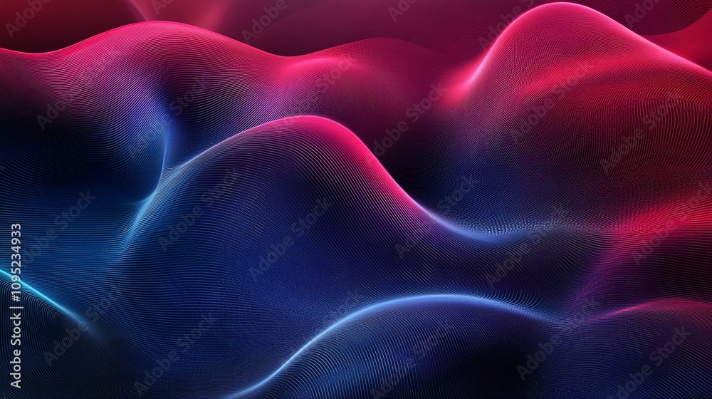 Poster Smooth elegant curved lines forming a colorful abstract background