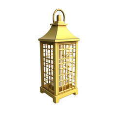 A beautiful yellow lantern with detailed lattice design, perfect for enhancing home decor and creating a warm ambiance.