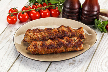Chicken kebab minced meat and spices