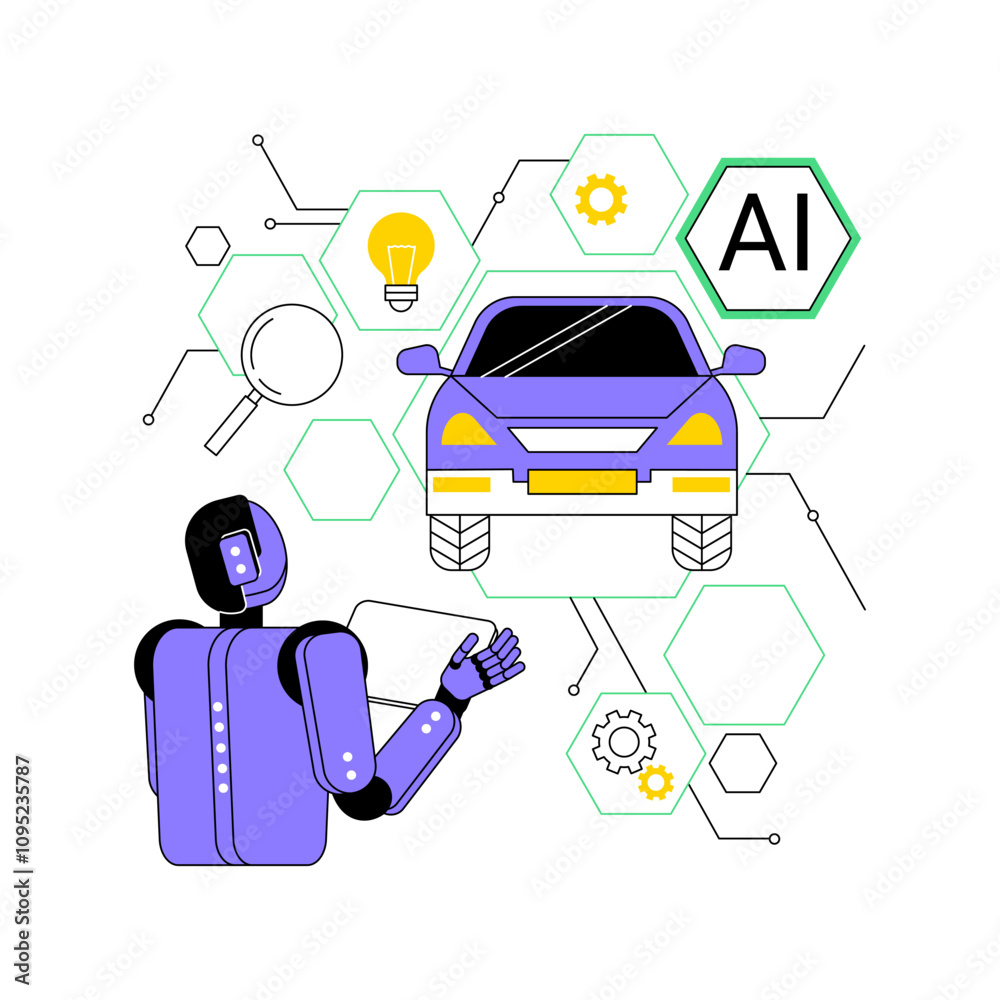 Poster ai-optimized prototype testing abstract concept vector illustration.