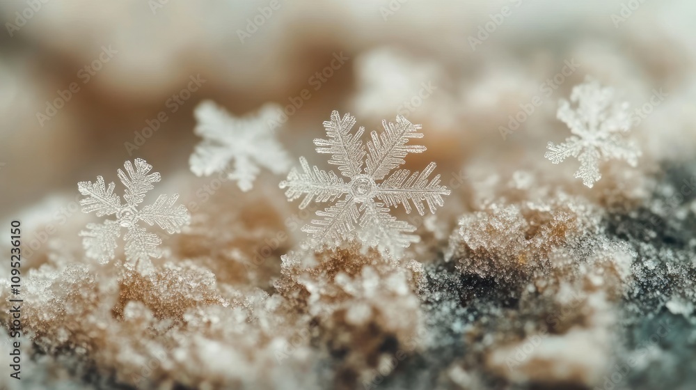 Poster A Delicate Snowflake with Intricate Crystal Patterns