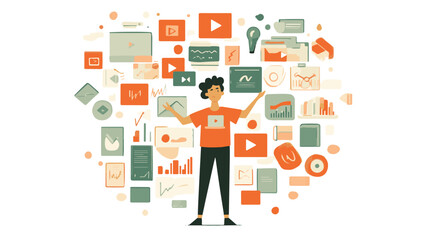 Social Media Marketing: Icons, Graphics, and Virtual Vectors & Illustrations Concepts