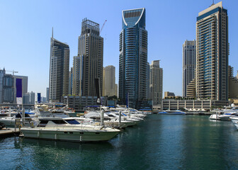 A image of the skyscrapers in downtown Dubai.