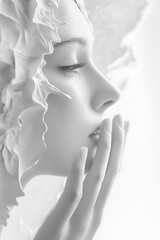A graceful artistic rendition of a woman's profile, representing beauty and introspection in silence.