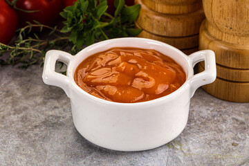 Tasty burger sauce in the bowl