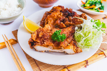 夕食の山賊焼き　