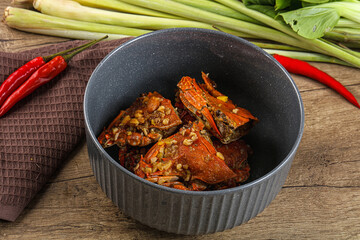 Steamed Spider crab Claws in tamatind sauce