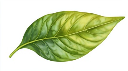 Obraz premium Detailed Illustration of a Vibrant Green Leaf