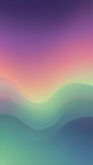 Deep Purple, Sage Green, Salmon, Sky Blue vertical Geometric Abstract Design with Neon Glow, Grainy Texture, and Smooth Color Transitions