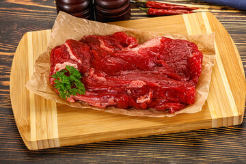 Raw beef meat piece for cooking