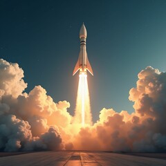 Obraz premium rocket in space