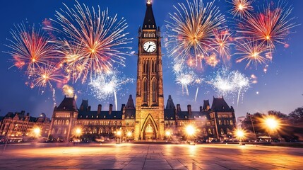 Fototapeta premium Parliament Hill Fireworks Display