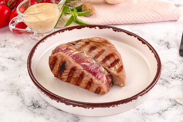Delicous grilled tuna dish steak