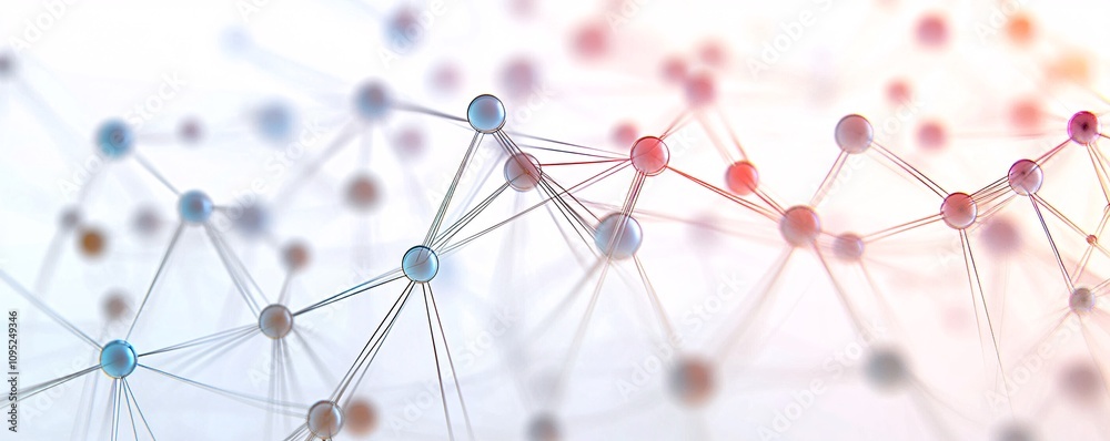 Aufkleber Network connections expanding in technological advancement, creating complex structures