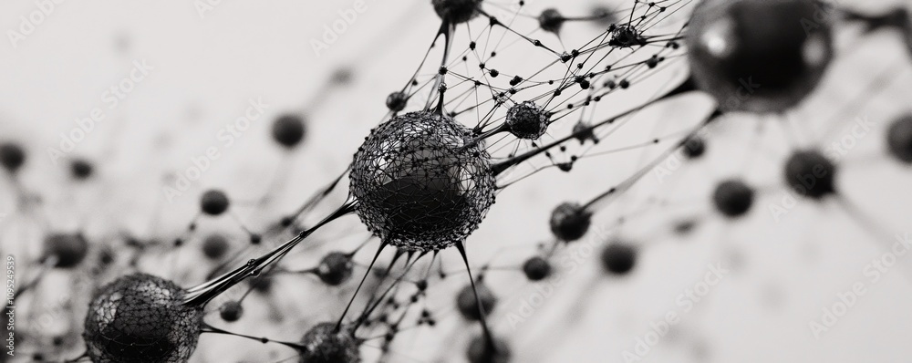 Poster Network of interconnected spheres forming complex structure